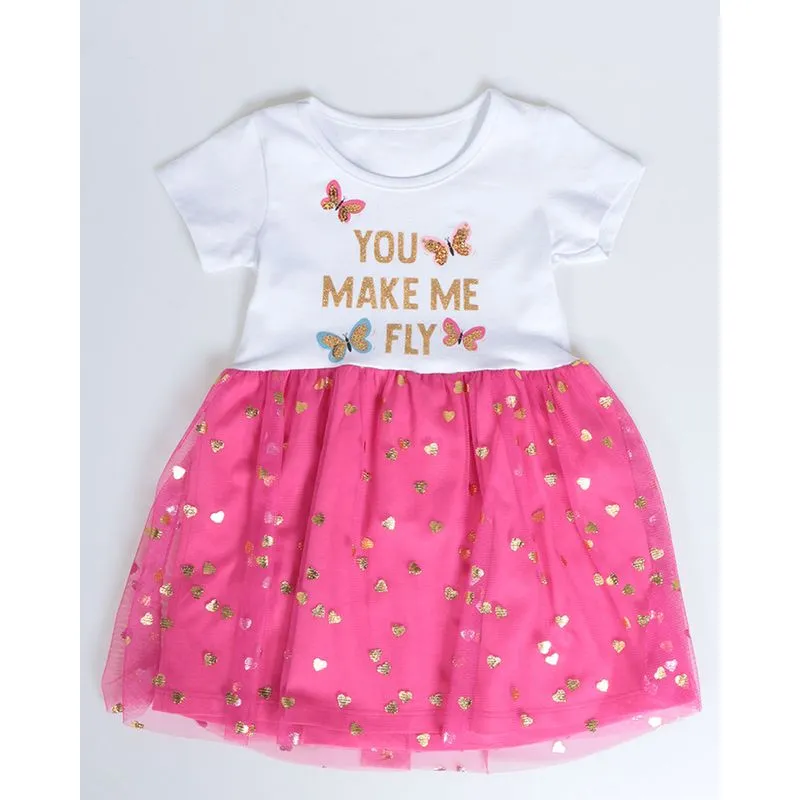 Vestido Bebê Borboletas Paetês E Tule Branco 3