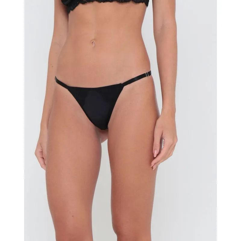 Calcinha String Avulsa Detalhe Renda Preta G