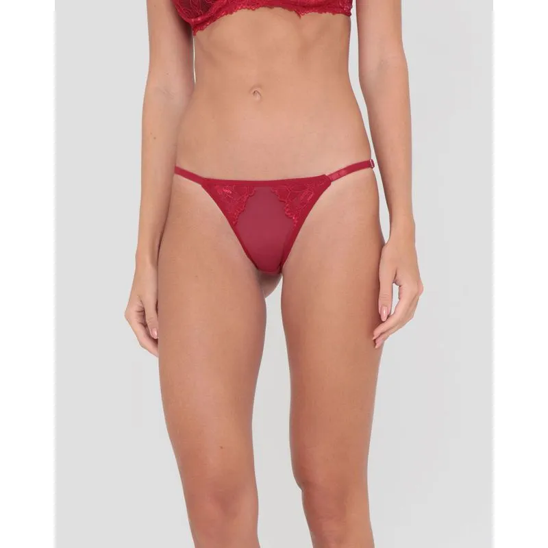 Calcinha String Avulsa Detalhe Renda Vermelha G