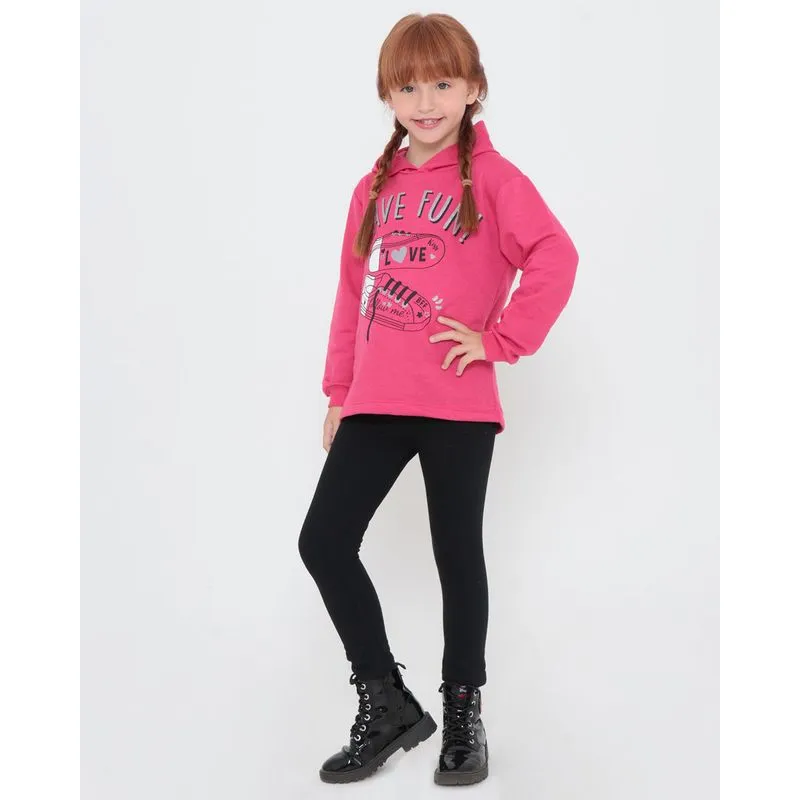 Conjunto Moletom Infantil Love Rosa 6