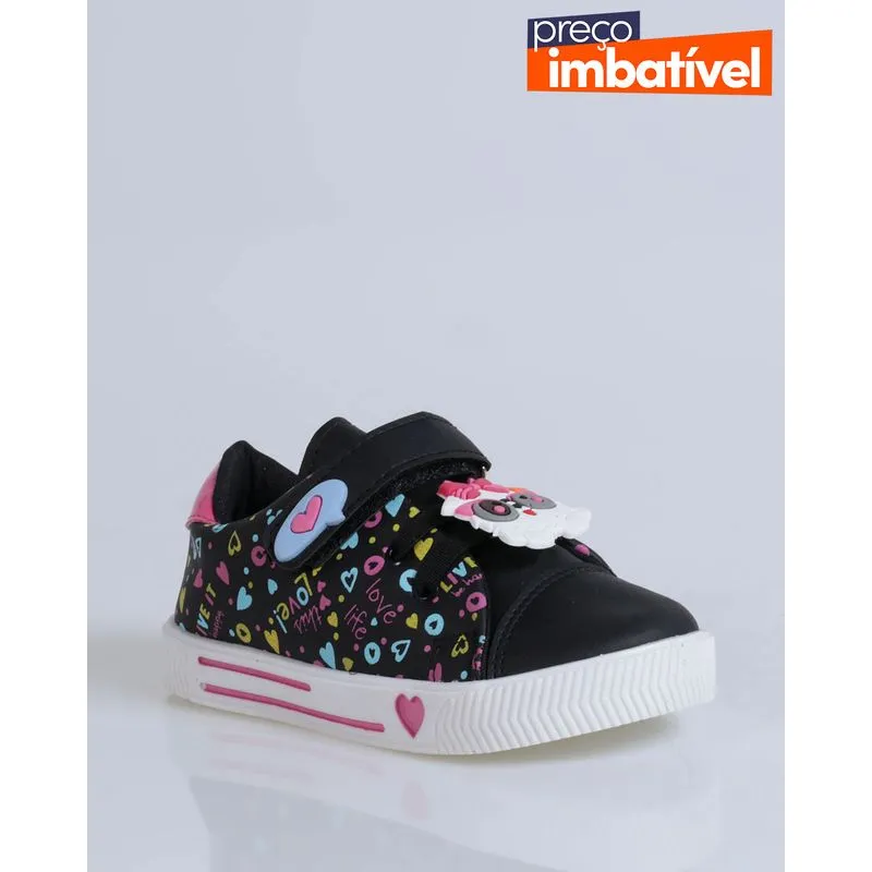 Tênis Bebê Casual Dog Preto 20