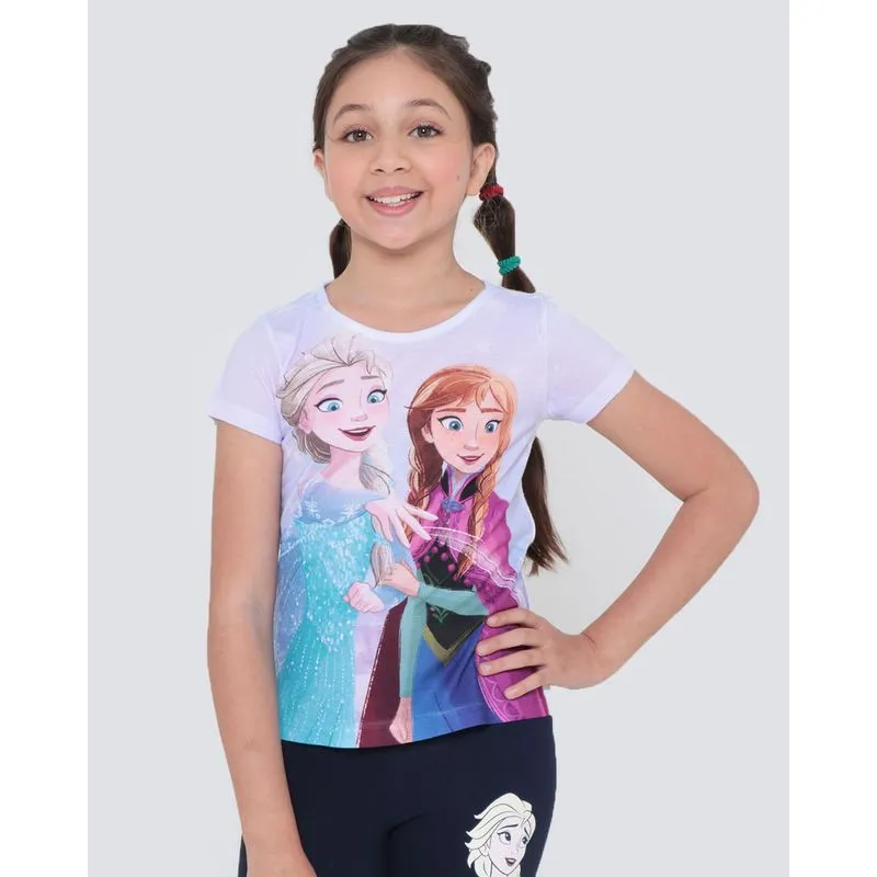 Blusa Infantil Elsa e Ana Frozen Disney Lilás 8