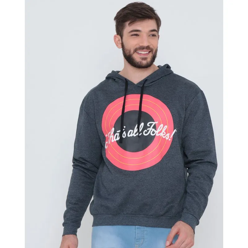 Blusão Moletom Masculino Looney Tunes Cinza Escuro GG