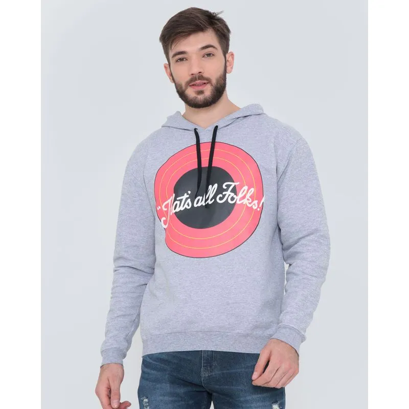Blusão Moletom Masculino Looney Tunes Cinza Claro GG