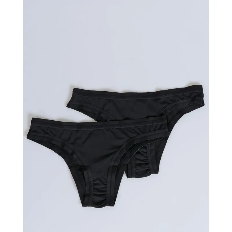 Kit 2 Calcinhas Feminina Biquíni Básica Preta M