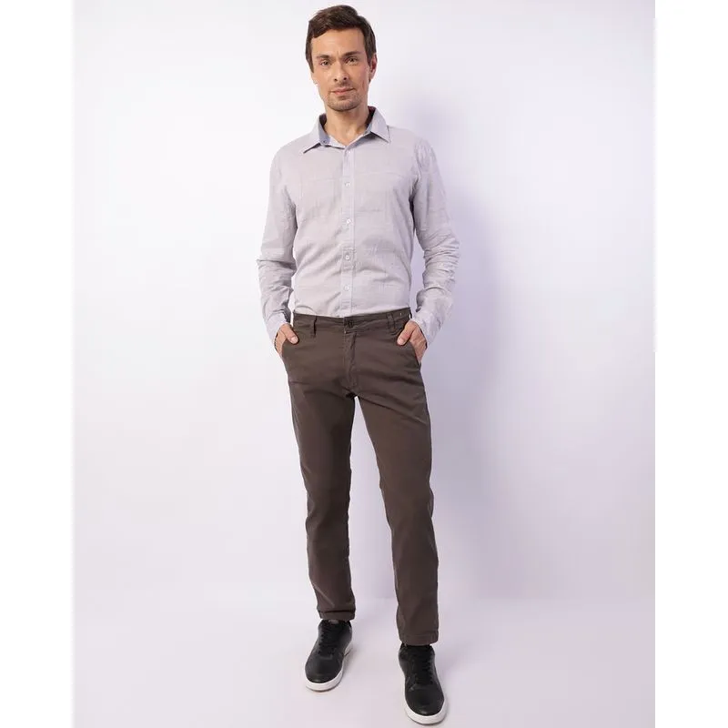 Calça Sarja Masculina Slim Chino Cinza 38