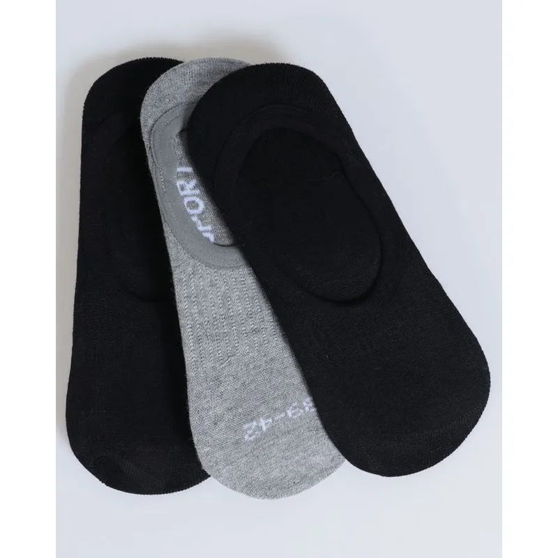 Kit 3 Pares de Meia Sport Masculina Invisível Preto e Cinza 39 A 42