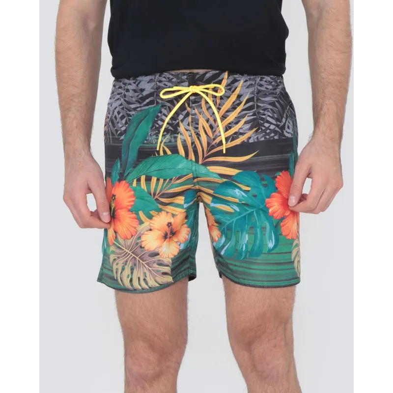 Bermuda Surf Masculina Estampa Floral Preta G