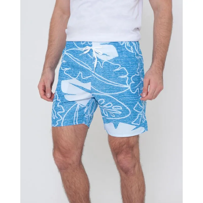 Bermuda Surf Masculina Estampa Floral Azul Claro P