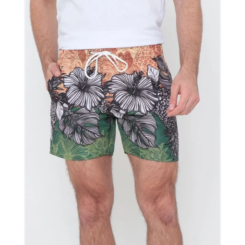 Bermuda Surf Masculina Estampa Floral Verde G