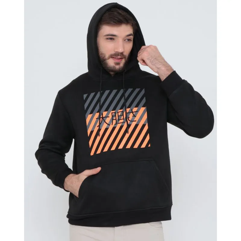 Blusão Moletom Masculino Capuz Estampado Preto M