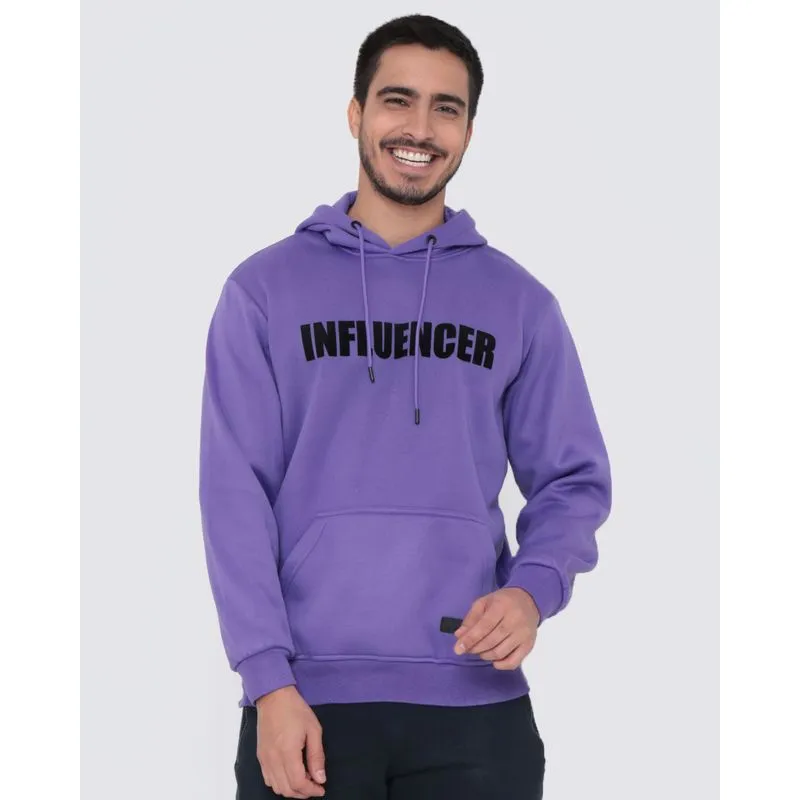 Blusão Moletom Masculino Com Capuz Lilás Escuro G