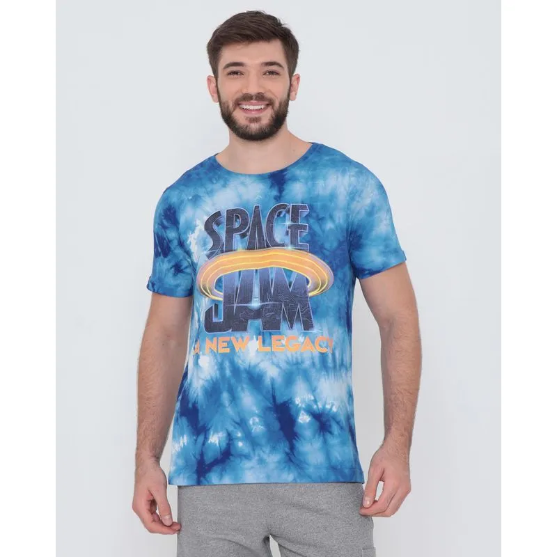Camiseta Tie Dye Space Jam Looney Tunes Azul G