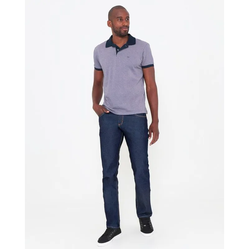 Calça Jeans Masculina Básica Reta Azul Escuro 44