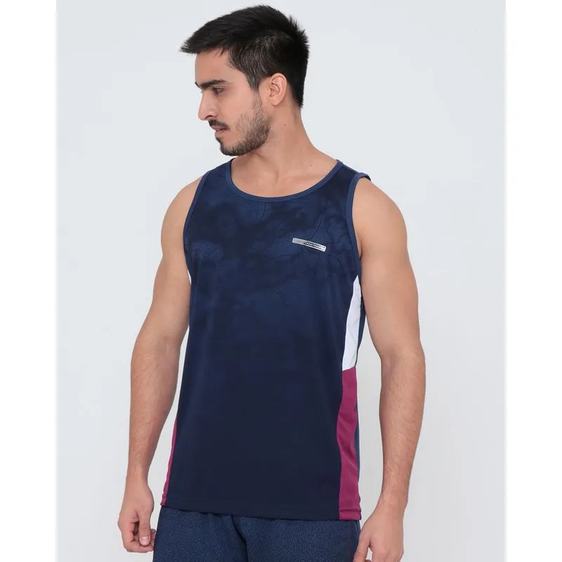 Regata Masculina Com Recortes Laterais Azul Marinho P