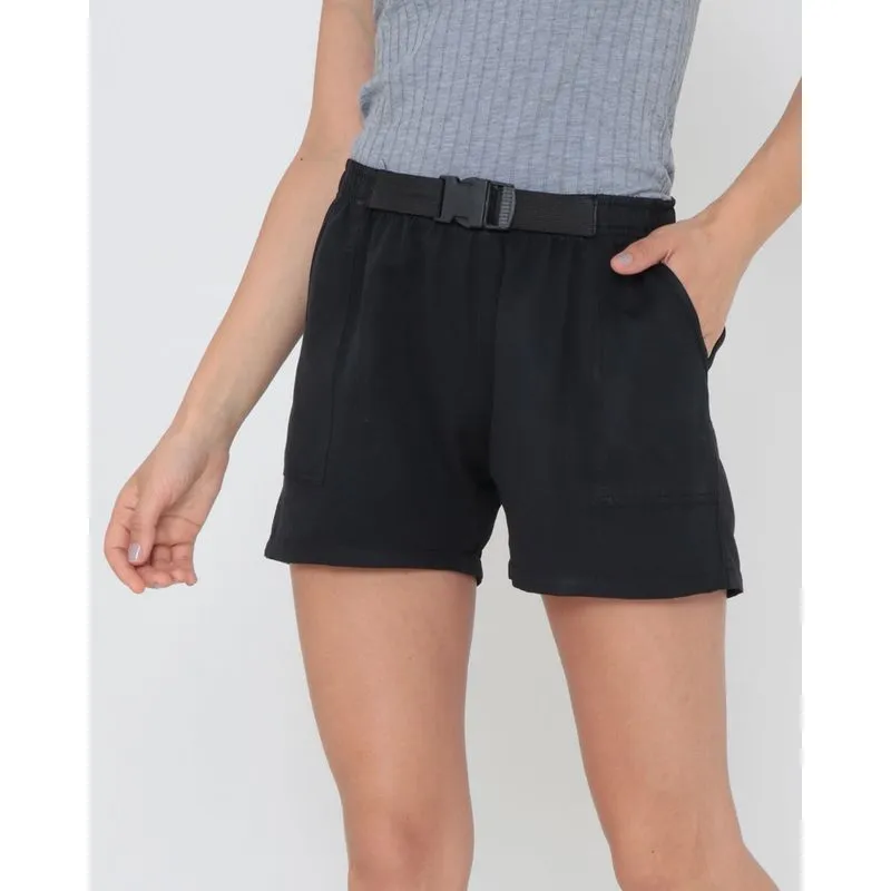 Short Feminino Microfibra Fivela Preto P