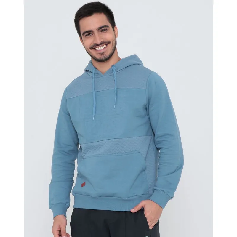Blusão Moletom Masculino Estampa Auto Relevo Azul Claro G