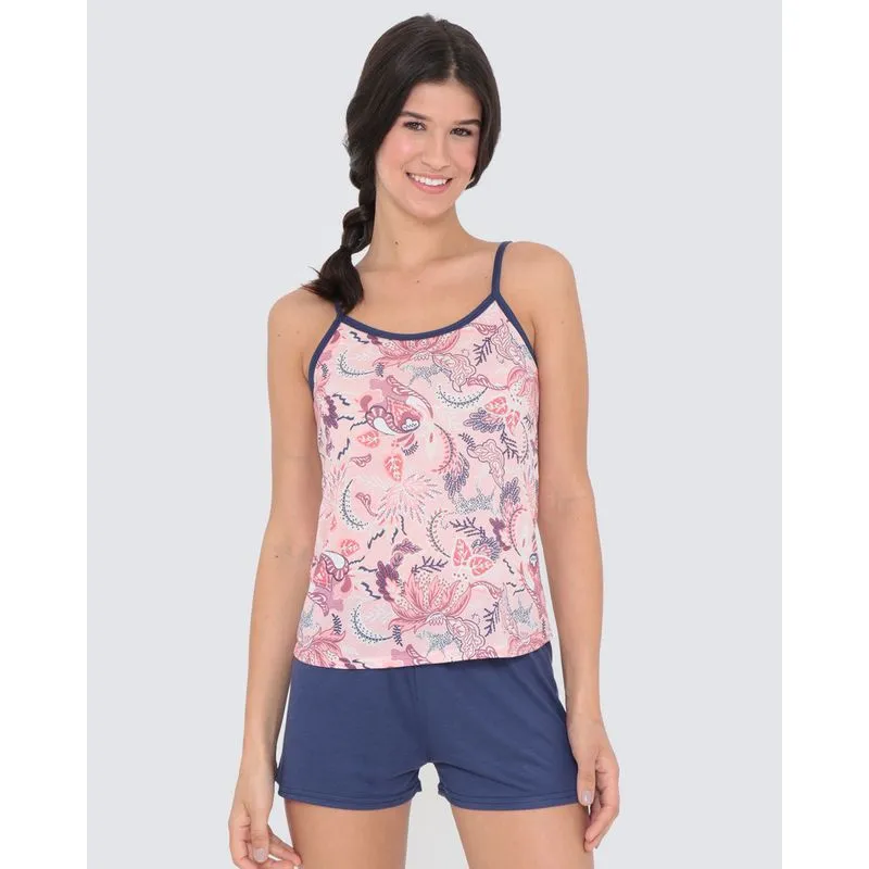Pijama Short Doll Regata Estampa Floral GG