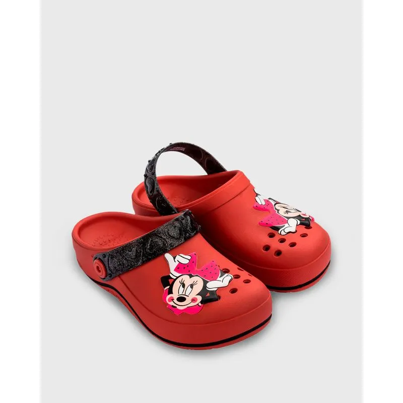 Sandália Infantil Babuche Estampa Minnie Disney Vermelha 30