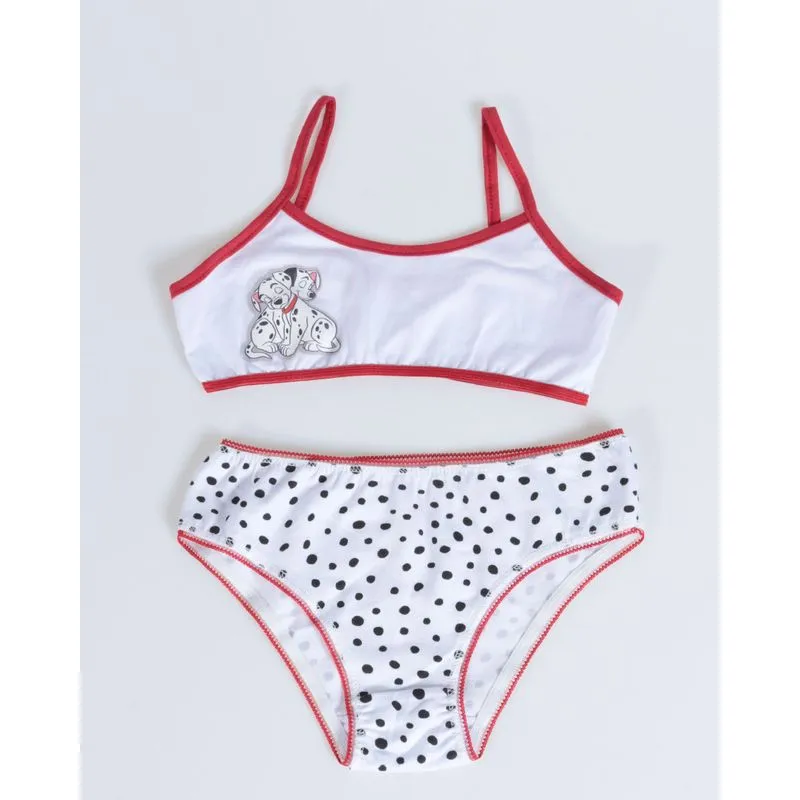 Conjunto Calcinha E Sutiã Infantil Dálmatas Disney Branco 10