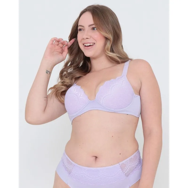 Sutiã Plus Size Base Avulso Bojo Renda Lilás 50