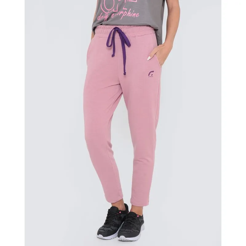 Calça Feminina Fitness Moletinho Fitter Rosa Claro P