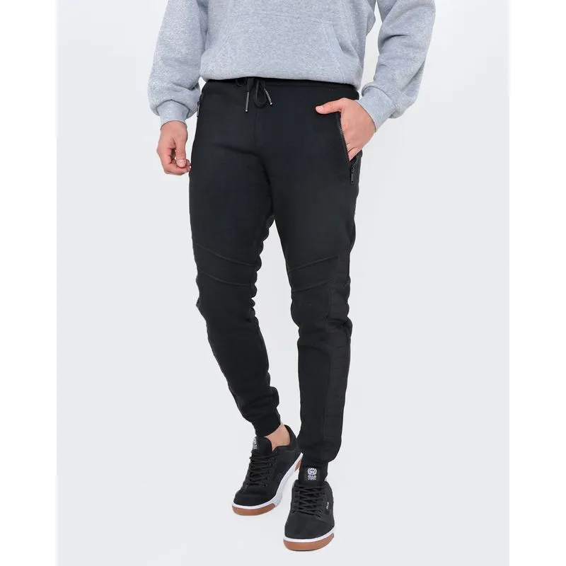 Calça Moletom Masculina Recortes Preta GG