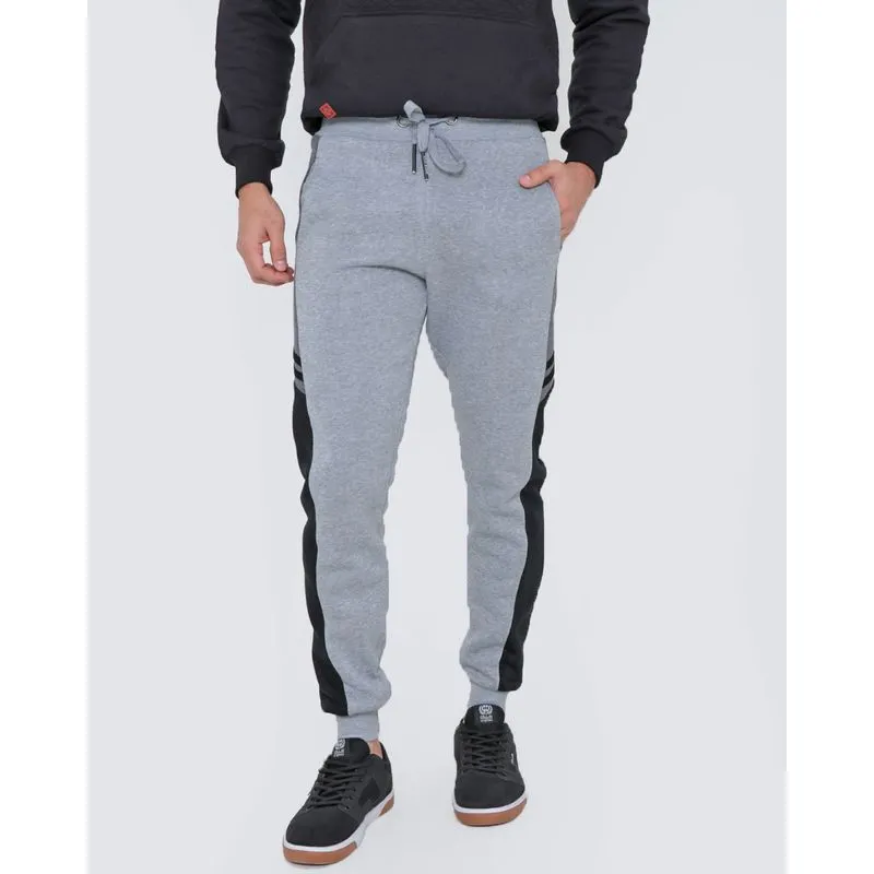 Calça Moletom Masculina Recortes Cinza Claro G