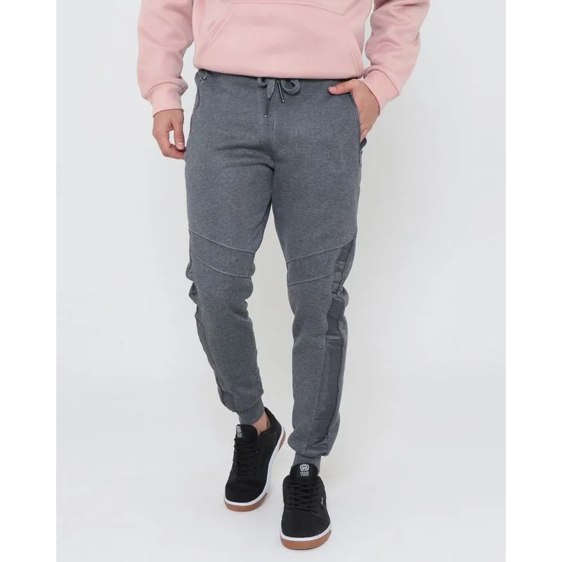 Calça Moletom Masculina Recortes Cinza G