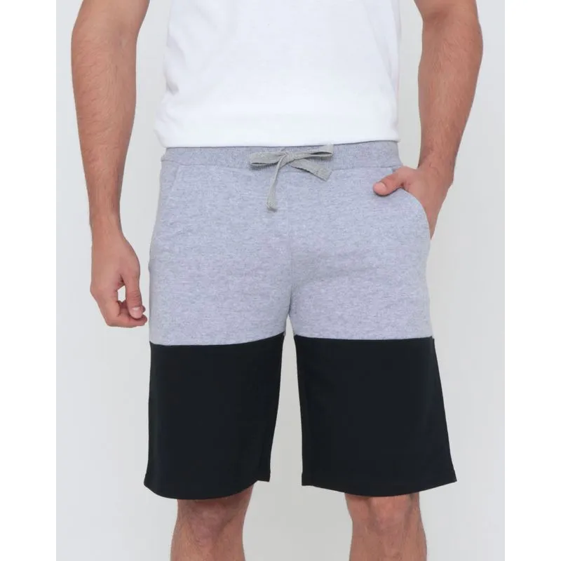 Bermuda Moletinho Masculina Bicolor Cinza Claro GG