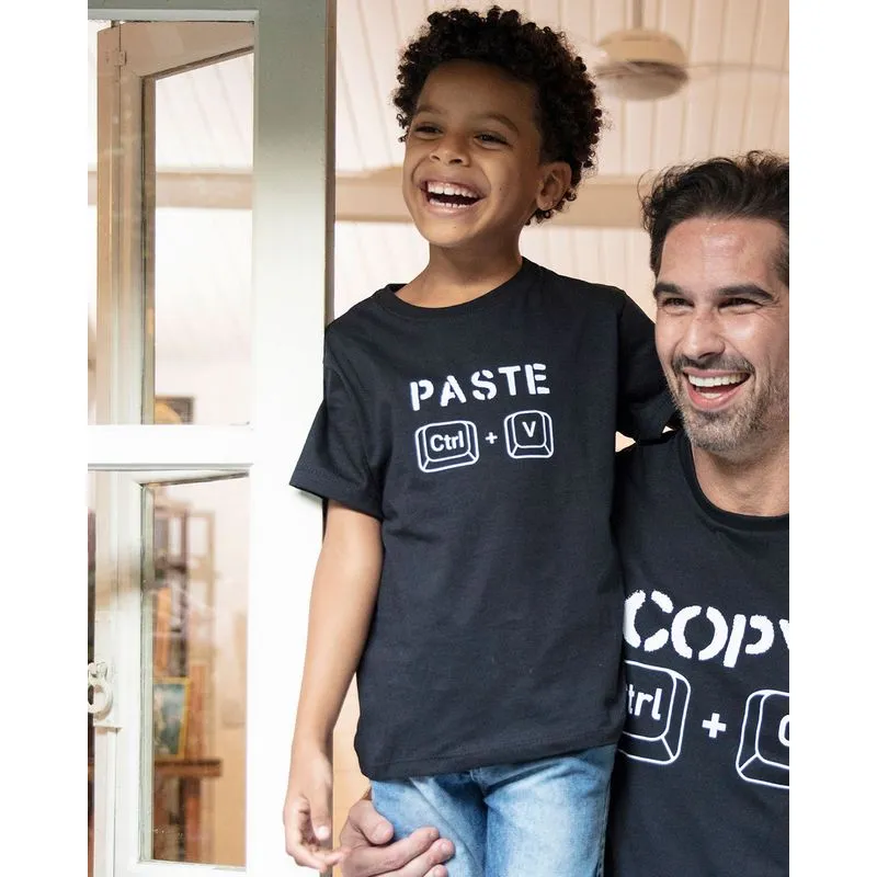 Camiseta Infantil Estampa Copy Manga Curta Preta 8