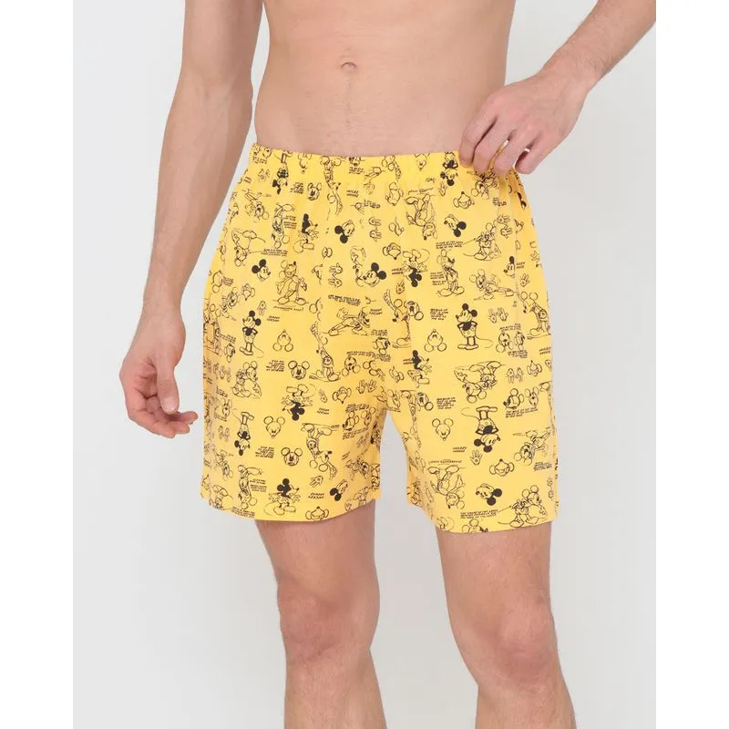 Samba Canção Estampa Mickey Disney Amarelo P
