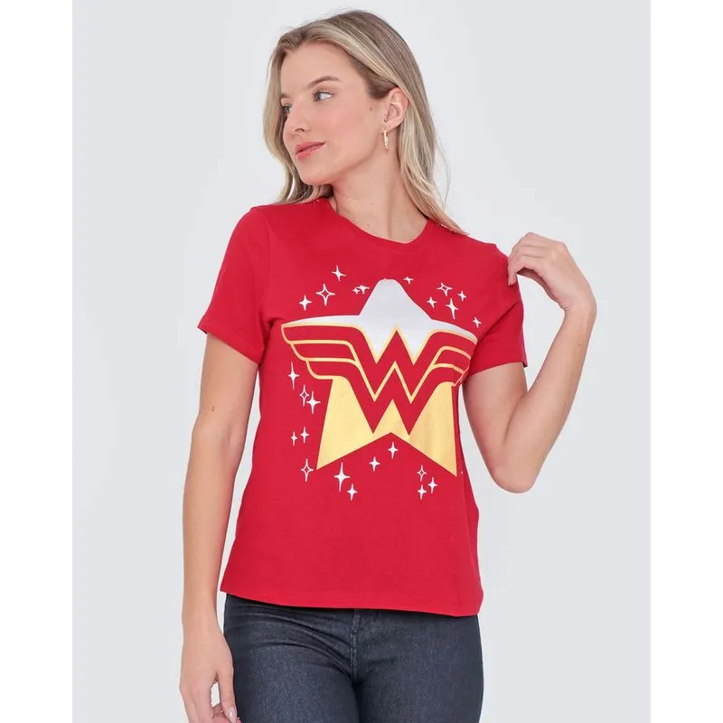 Blusa Mulher Maravilha Liga da Justiça Vermelha GG