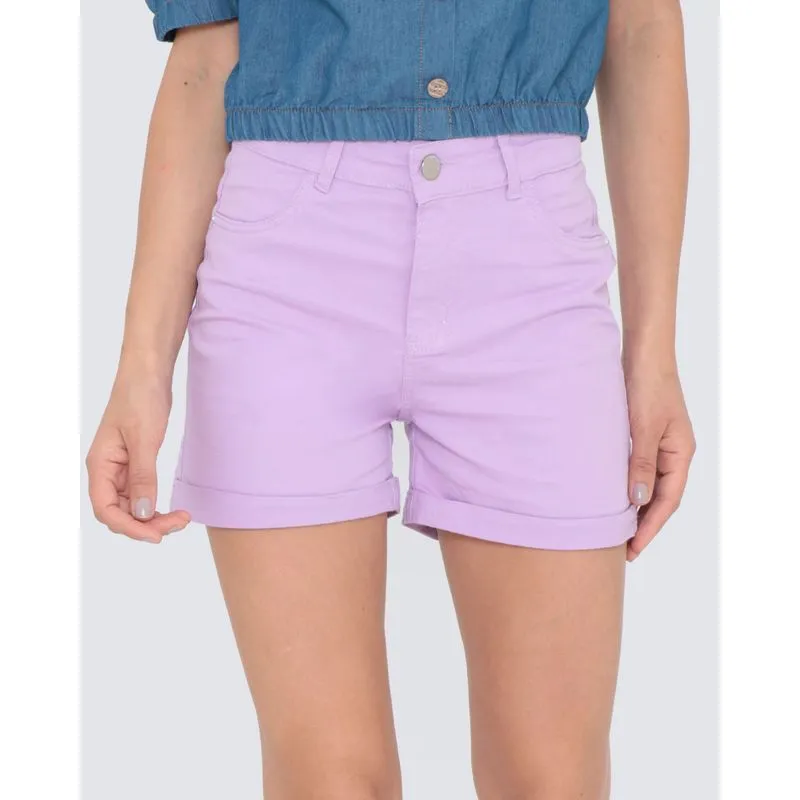 Short Sarja Feminino Básico Lilás 40