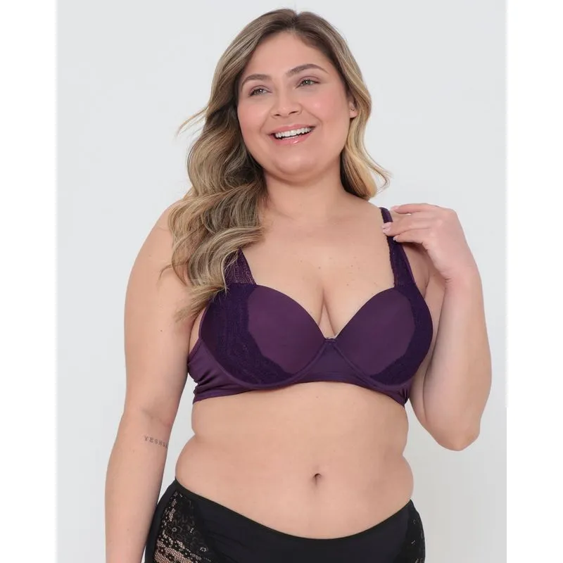 Sutiã Base Plus Size Avulso Detalhe Renda Roxo 46