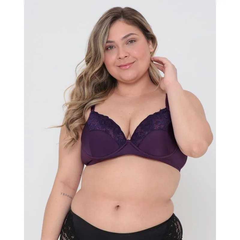 Sutiã Plus Size Avulso Base Com Renda Roxo 52
