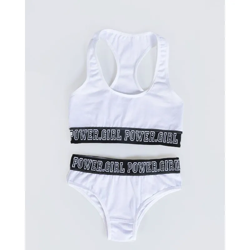 Conjunto Lingerie Juvenil Estampa Escrita Branca 10