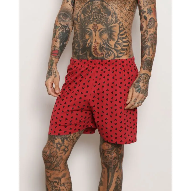 Samba Canção Masculina Estampa Disney Estampa Mickey Vermelha M