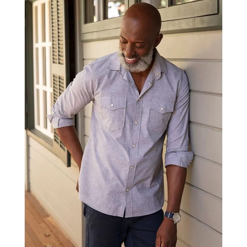 Camisa Masculina Textura Slim Cinza 2