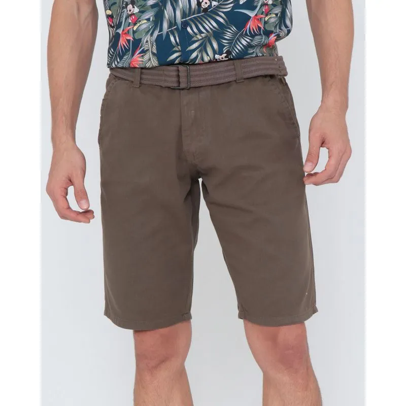Bermuda Sarja Masculina Com Cinto Lisa Verde 38
