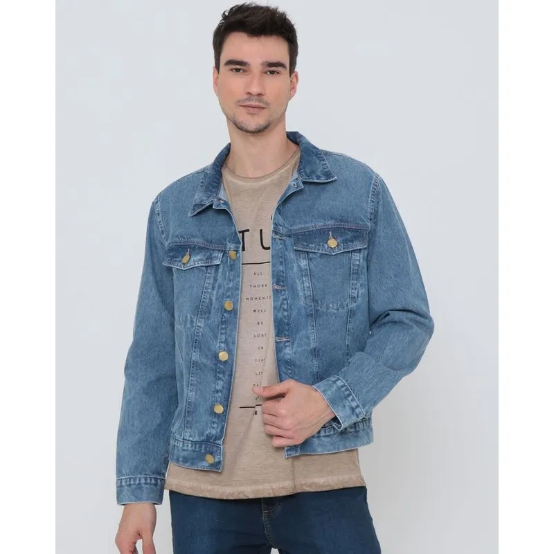 Jaqueta Jeans Masculina Azul GG
