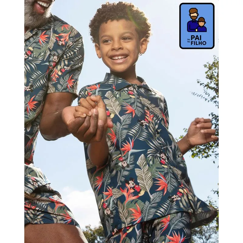 Camisa Infantil Estampa Mickey Disney Azul Marinho 6