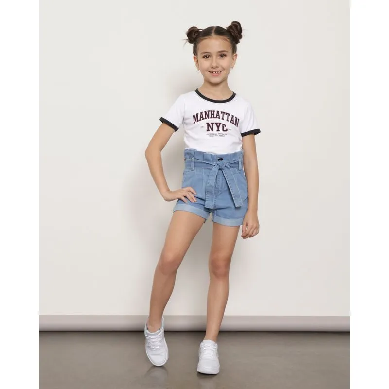 Short Jeans Infantil Clochard Azul 4