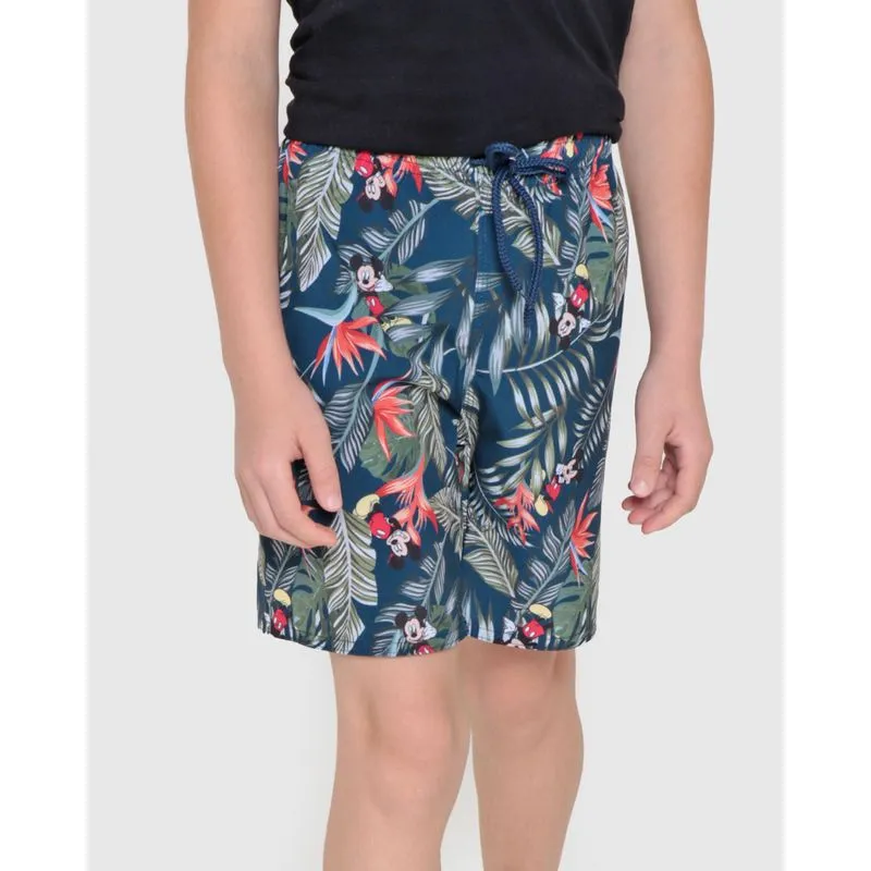 Bermuda Infantil Estampa Floral Mickey Disney Marinho 4