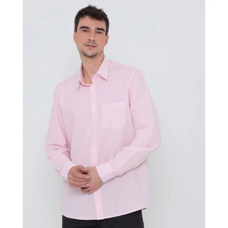 Camisa Masculina Social Lisa Rosa Claro 3