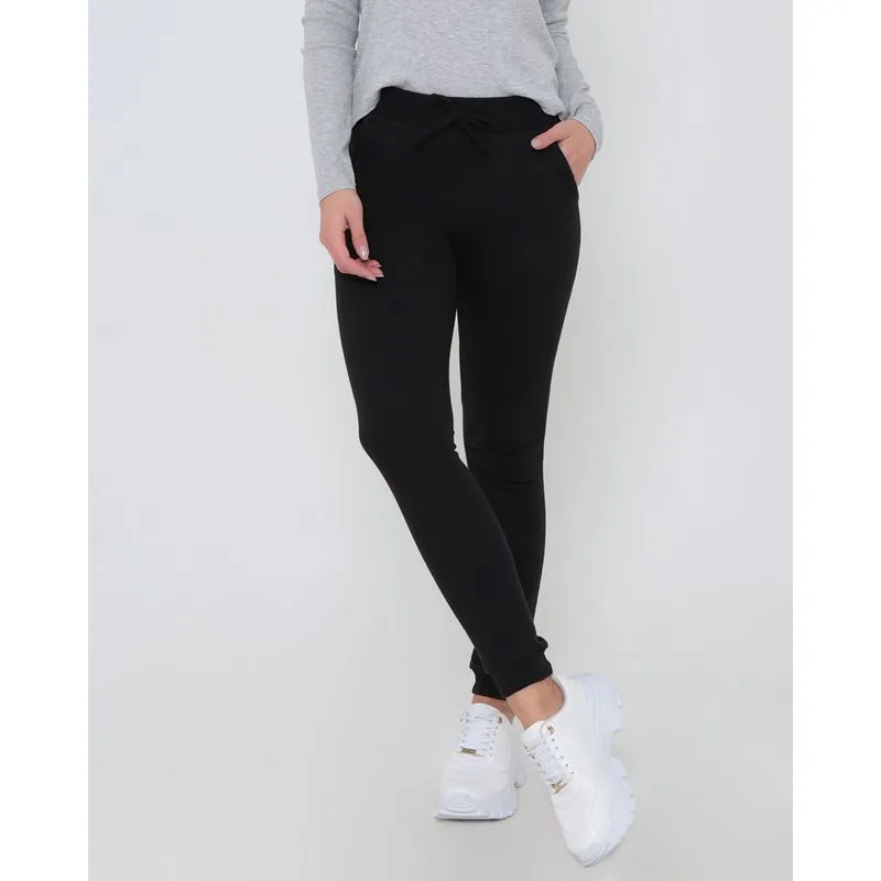 Calça Feminina Moletinho Jogger Preta P