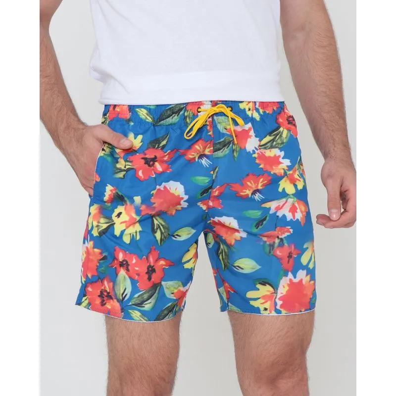 Bermuda Surf Masculina Estampa Floral Azul M