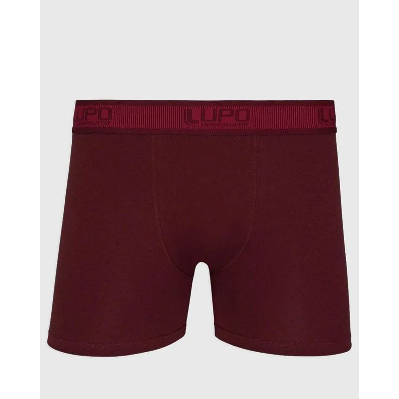 Cueca Boxer Algodão Lupo Vinho M