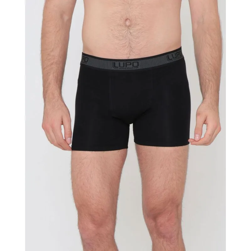 Cueca Boxer Algodão Lupo Preta GG