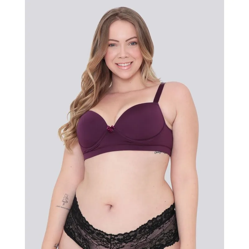 Sutiã Com Base Avulso Plus Size Bojo Liso Roxo 48